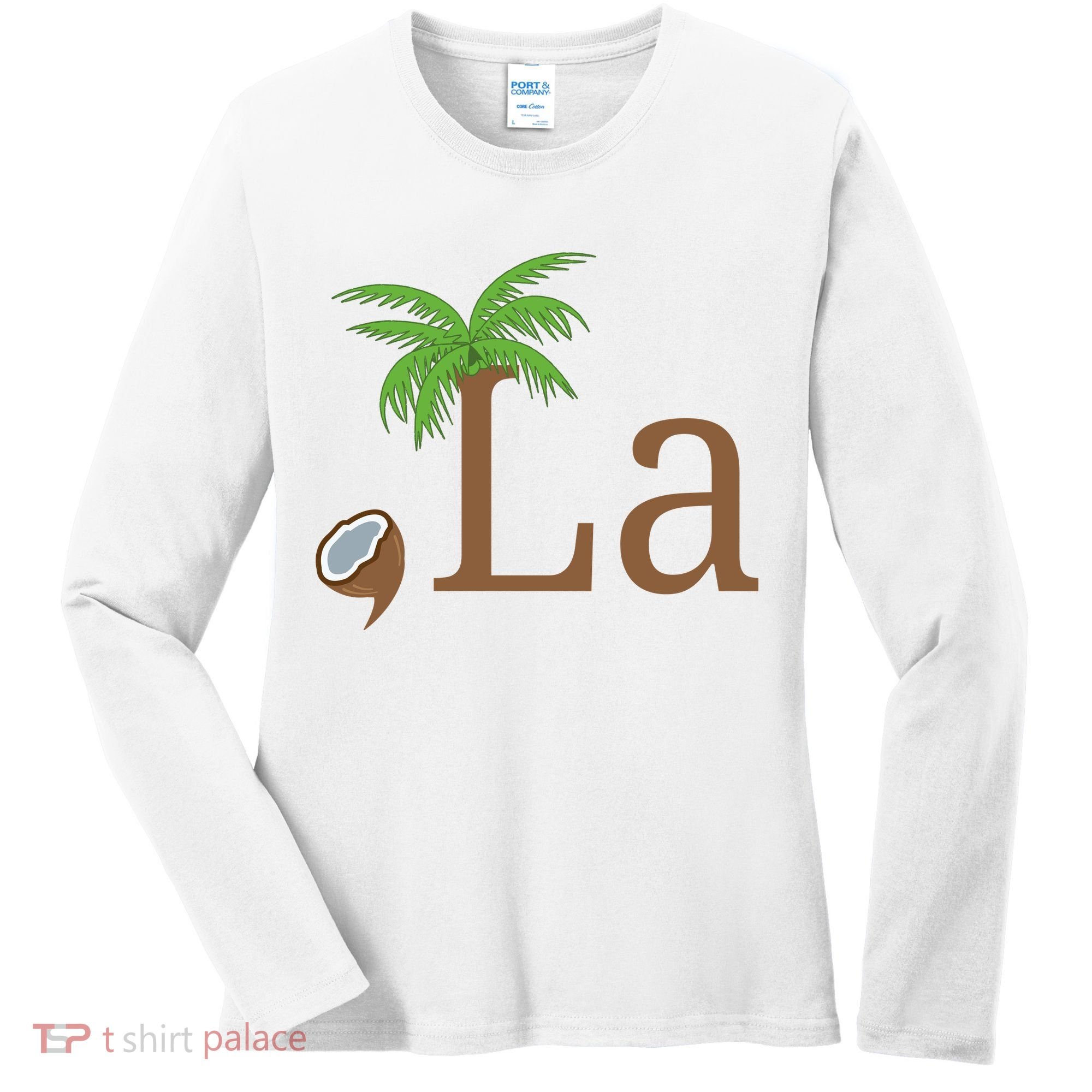 Coconut Comma La Kamala Harris 2024 President Women's Long Sleeve Shirt