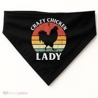Crazy Chicken Lady Funny Women Girls Poultry Farm Farmer Gift USA-Made Doggie Bandana thumb 0