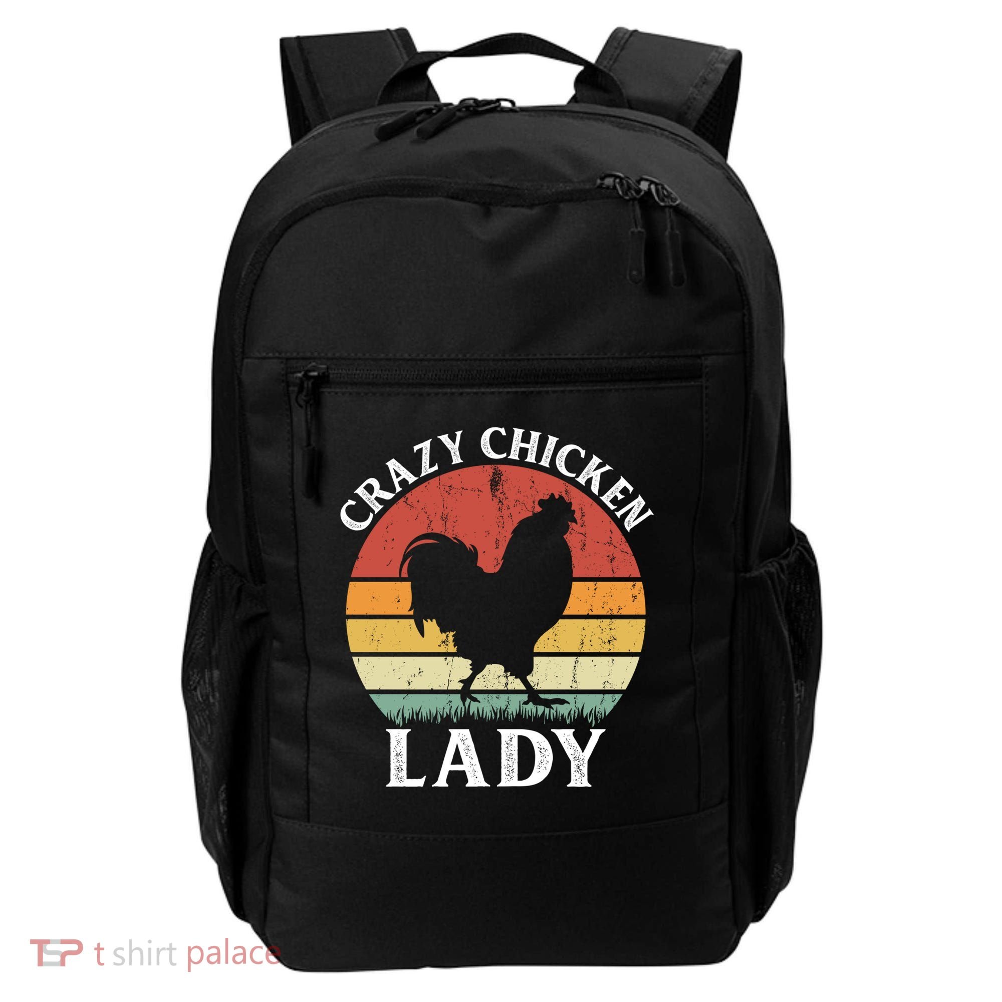 Crazy Chicken Lady Funny Women Girls Poultry Farm Farmer Gift Backpack