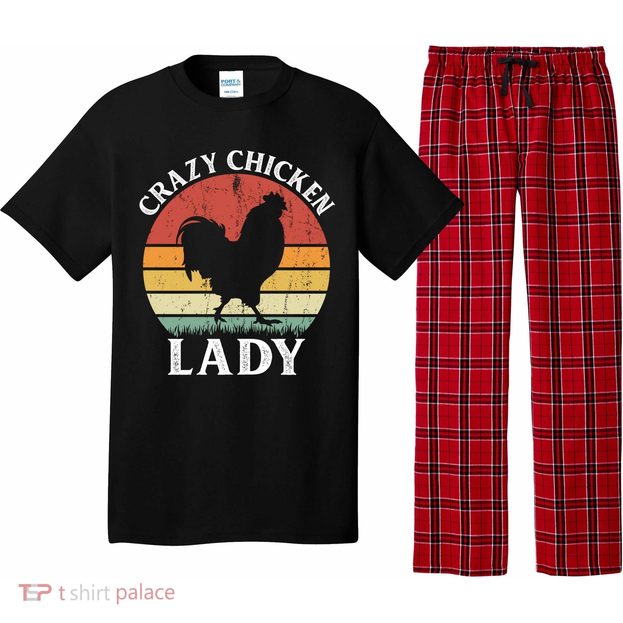 Crazy Chicken Lady Funny Women Girls Poultry Farm Farmer Gift Pajama Set
