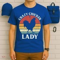 Crazy Chicken Lady Funny Women Girls Poultry Farm Farmer Gift T-Shirt thumb 6