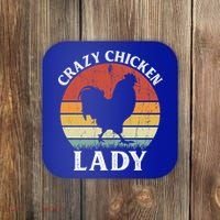 Crazy Chicken Lady Funny Women Girls Poultry Farm Farmer Gift Coaster thumb 0