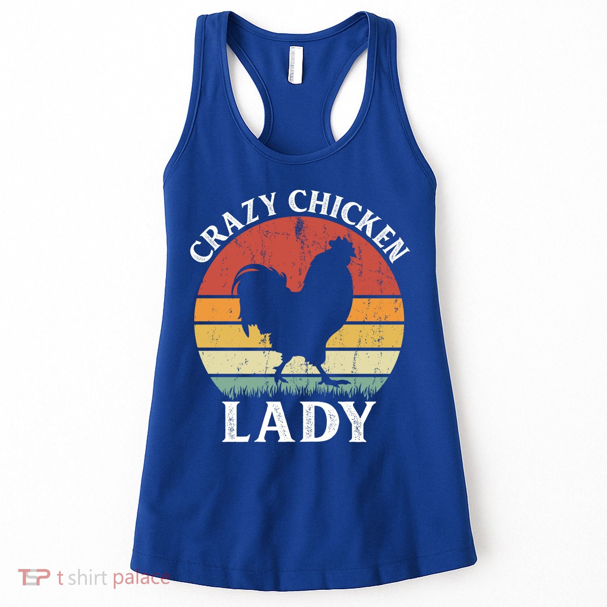 Crazy Chicken Lady Funny Women Girls Poultry Farm Farmer Gift Women's Tank Top