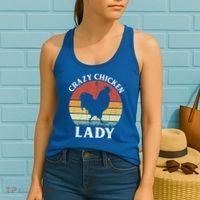 Crazy Chicken Lady Funny Women Girls Poultry Farm Farmer Gift Women's Tank Top thumb 2