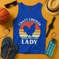 Crazy Chicken Lady Funny Women Girls Poultry Farm Farmer Gift Tank Top thumb 4
