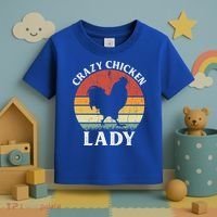 Crazy Chicken Lady Funny Women Girls Poultry Farm Farmer Gift Toddler T-Shirt thumb 3
