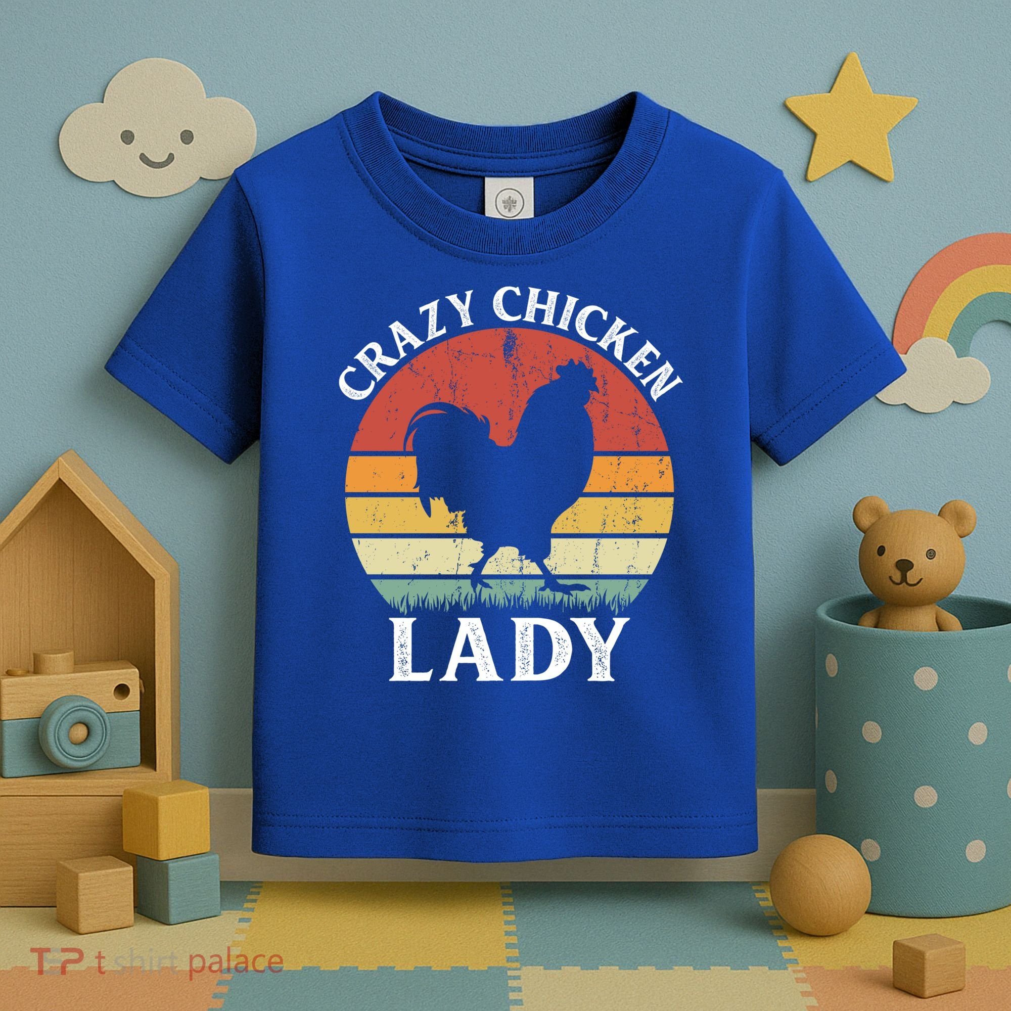 Crazy Chicken Lady Funny Women Girls Poultry Farm Farmer Gift Toddler T-Shirt