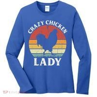 Crazy Chicken Lady Funny Women Girls Poultry Farm Farmer Gift Women's Long Sleeve Shirt thumb 0