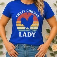 Crazy Chicken Lady Funny Women Girls Poultry Farm Farmer Gift Women's T-Shirt thumb 2