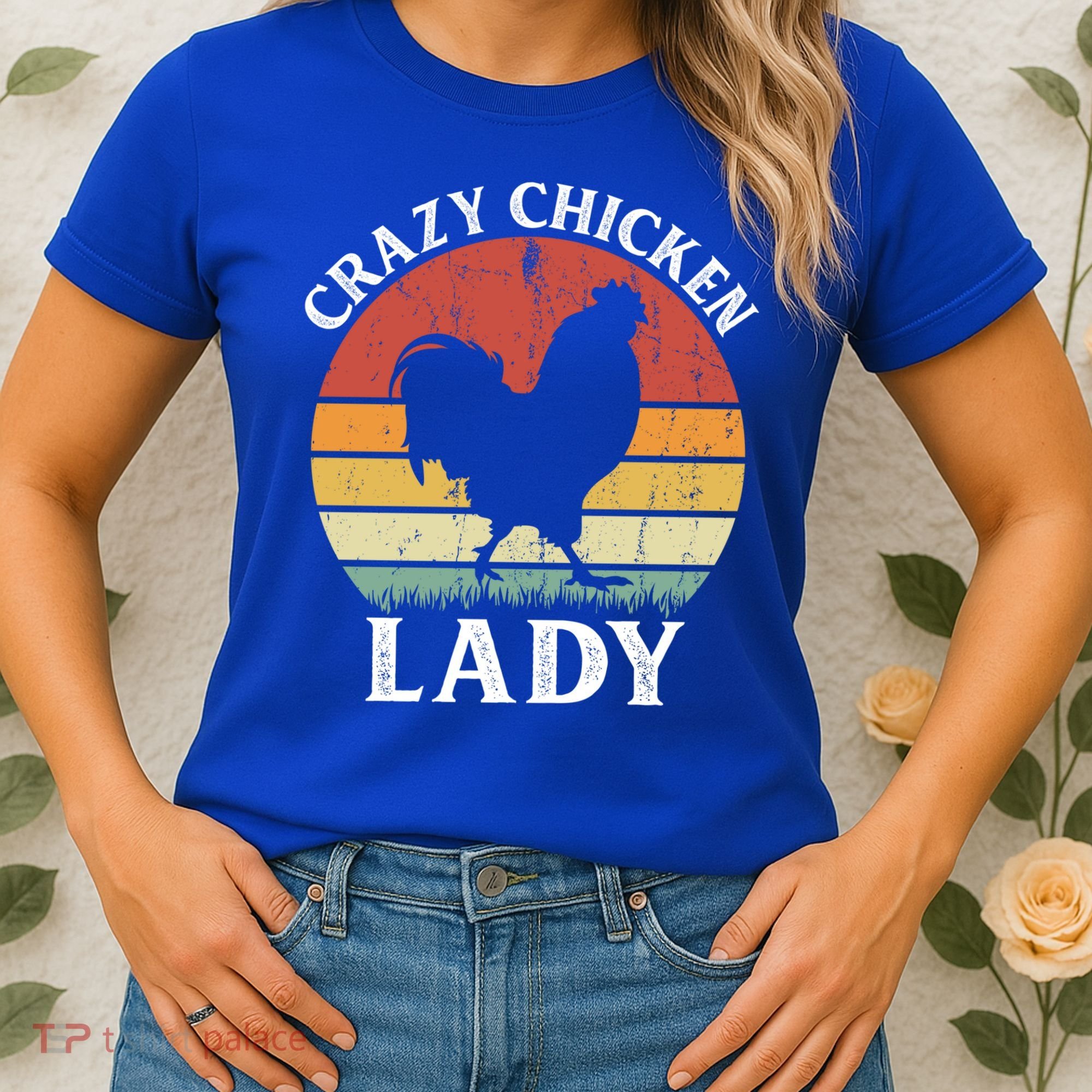 Crazy Chicken Lady Funny Women Girls Poultry Farm Farmer Gift Women's T-Shirt