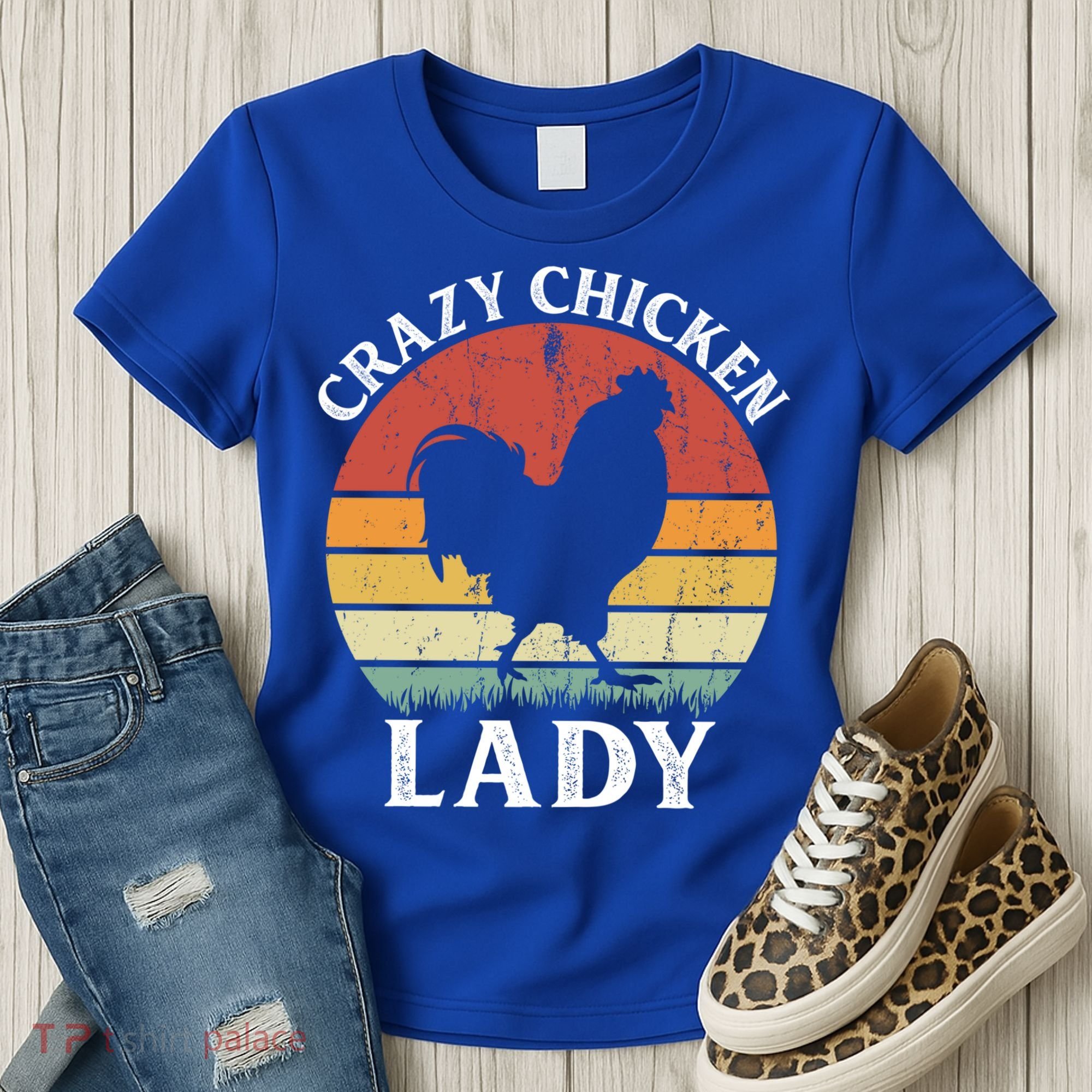 Crazy Chicken Lady Funny Women Girls Poultry Farm Farmer Gift Women's T-Shirt
