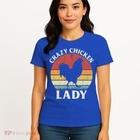 Crazy Chicken Lady Funny Women Girls Poultry Farm Farmer Gift Women's T-Shirt thumb 4