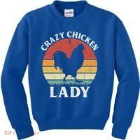 Crazy Chicken Lady Funny Women Girls Poultry Farm Farmer Gift Kids Sweatshirt thumb 0