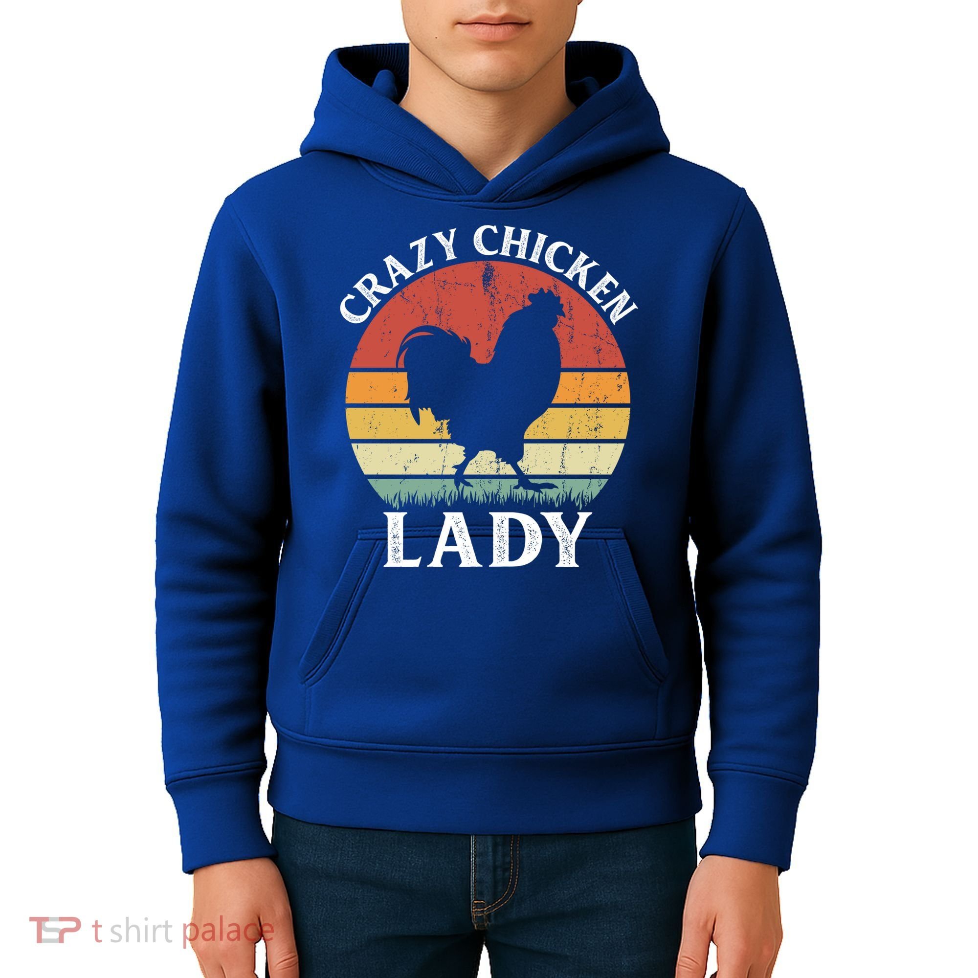 Crazy Chicken Lady Funny Women Girls Poultry Farm Farmer Gift Kids Hoodie