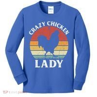 Crazy Chicken Lady Funny Women Girls Poultry Farm Farmer Gift Kids Long Sleeve Shirt thumb 0