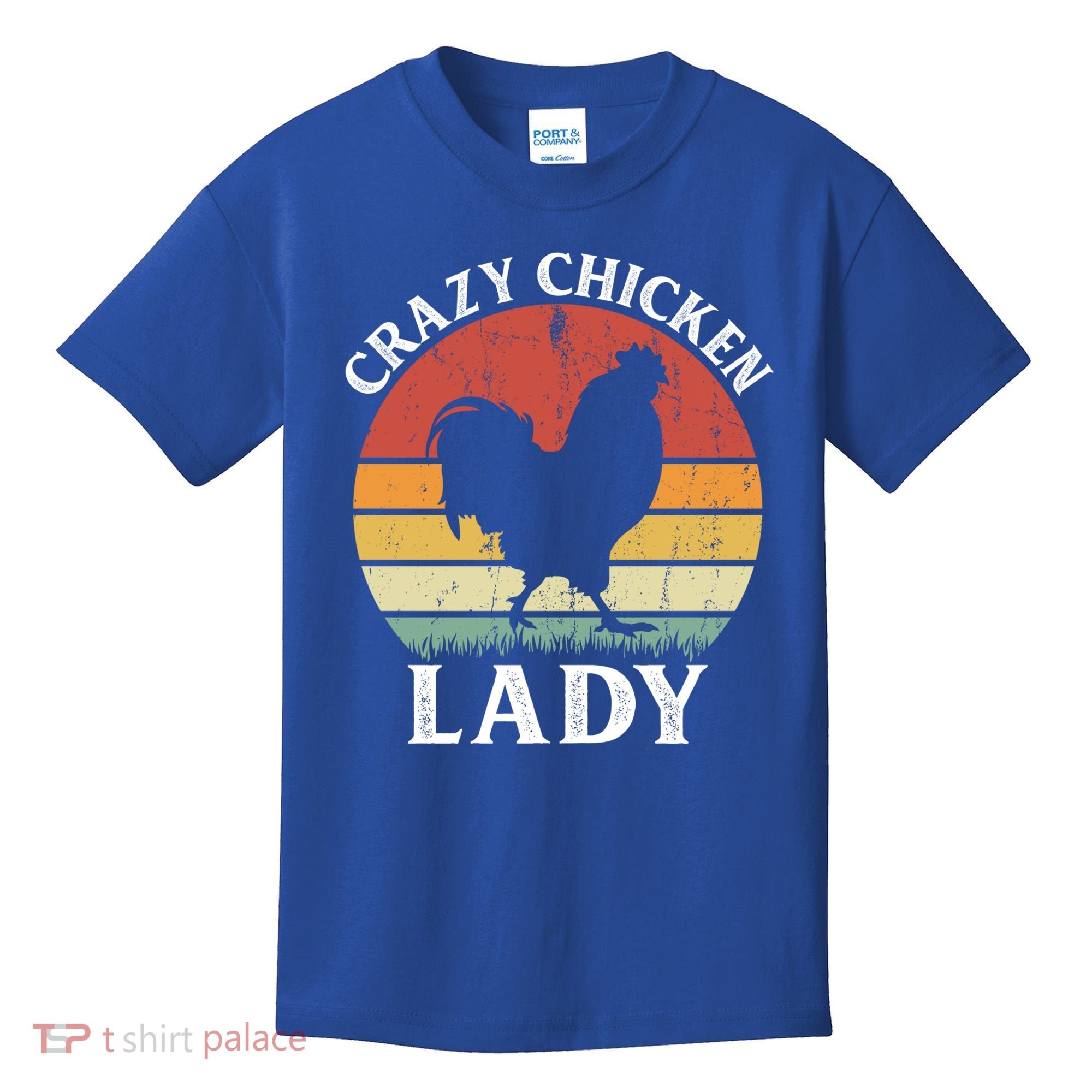 Crazy Chicken Lady Funny Women Girls Poultry Farm Farmer Gift Kids T-Shirt