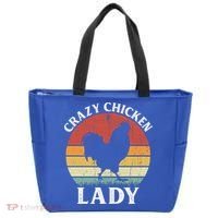Crazy Chicken Lady Funny Women Girls Poultry Farm Farmer Gift Tote Bag thumb 0