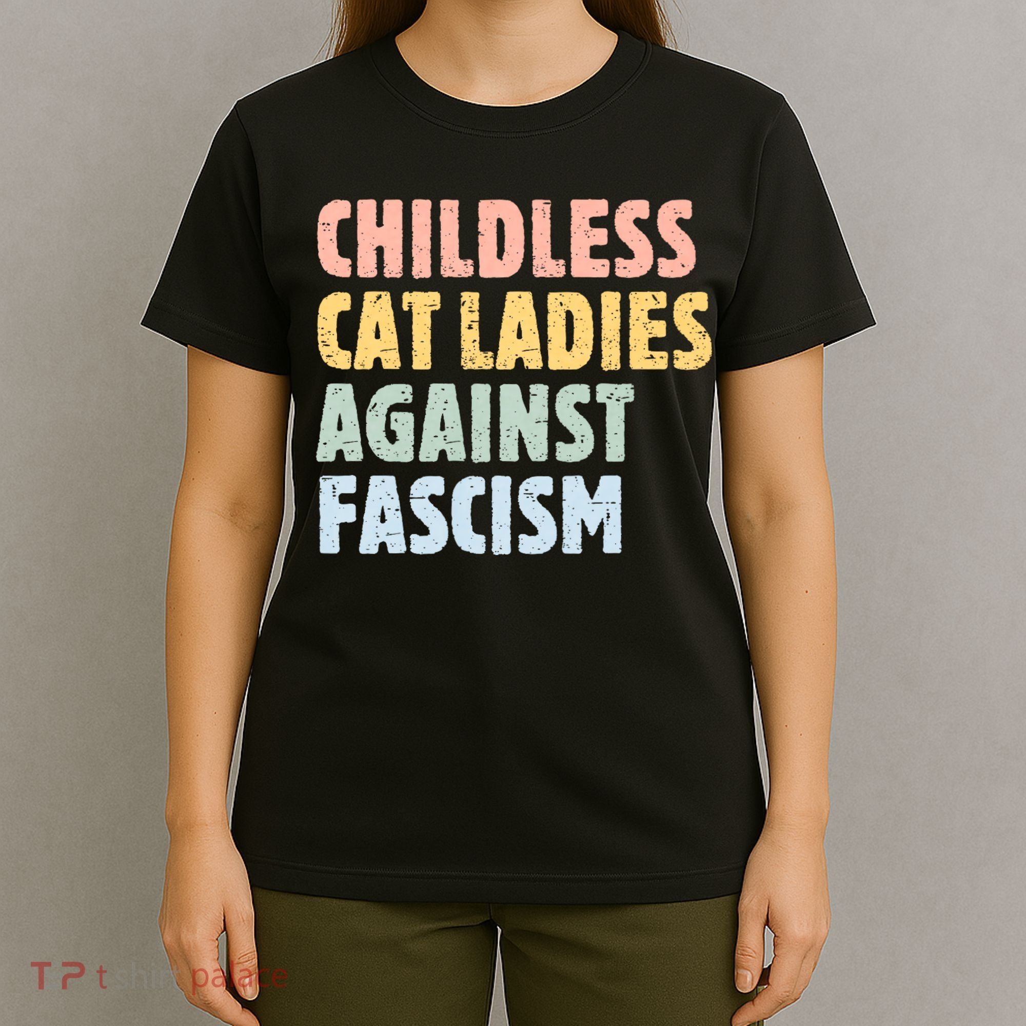 Childless Cat Ladies Against Fascism Kamala Harris T-Shirt