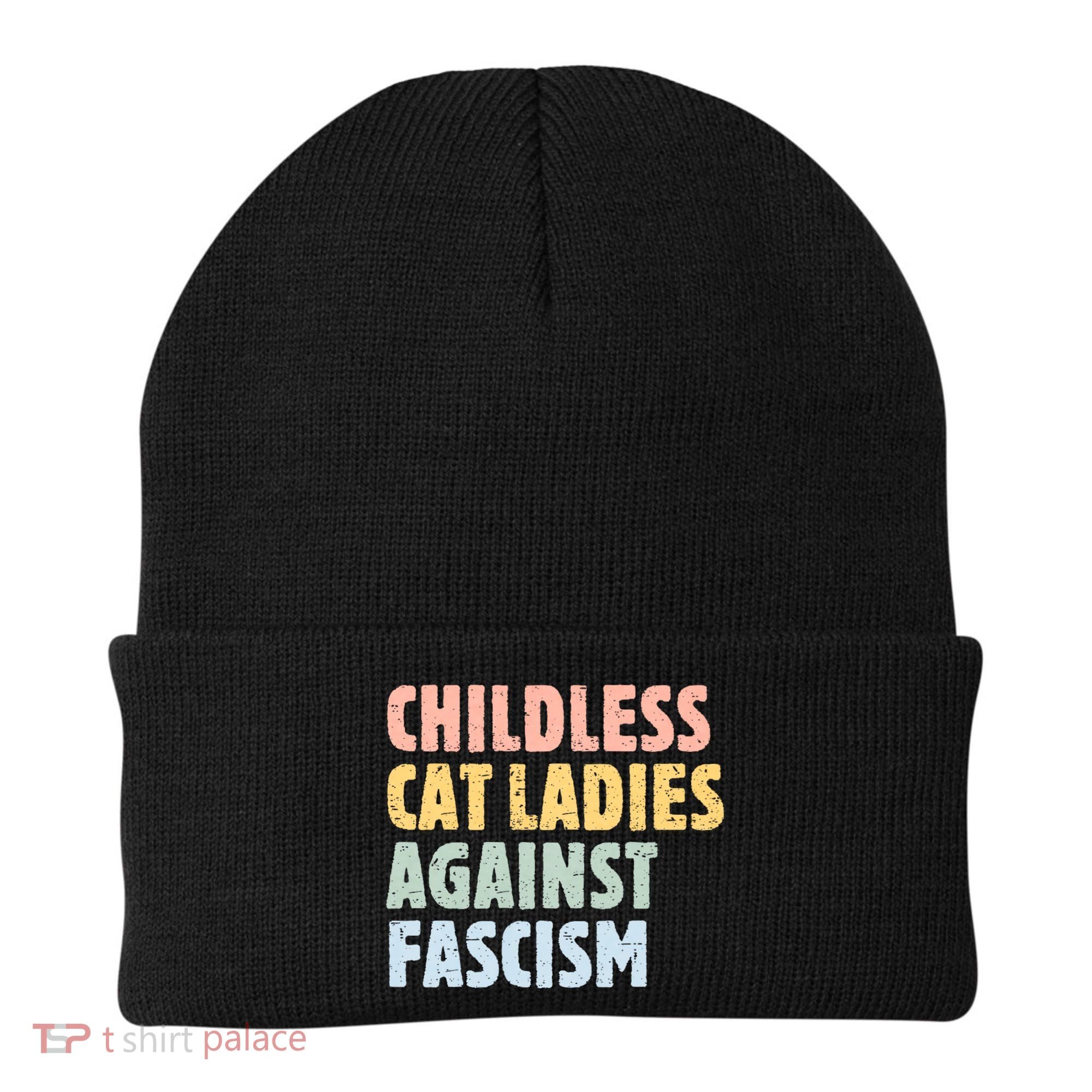 Childless Cat Ladies Against Fascism Kamala Harris Beanie