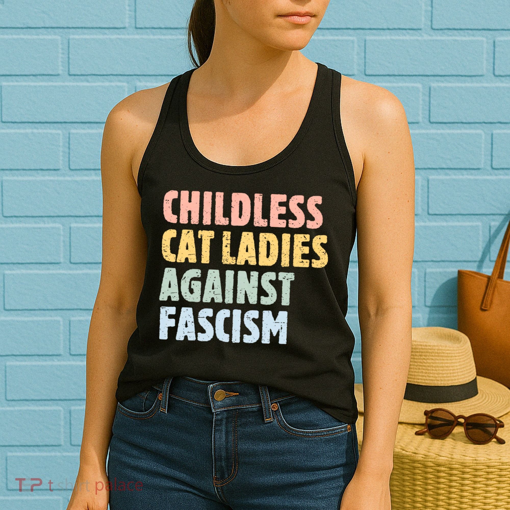 Childless Cat Ladies Against Fascism Kamala Harris Women's Tank Top