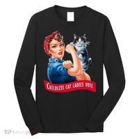 Childless Cat Ladies Vote Rosie The Riveter Long Sleeve Shirt thumb 0