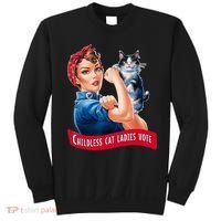 Childless Cat Ladies Vote Rosie The Riveter Sweatshirt thumb 0