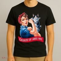 Childless Cat Ladies Vote Rosie The Riveter T-Shirt thumb 3
