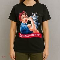 Childless Cat Ladies Vote Rosie The Riveter T-Shirt thumb 4