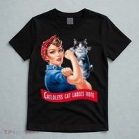 Childless Cat Ladies Vote Rosie The Riveter T-Shirt thumb 5