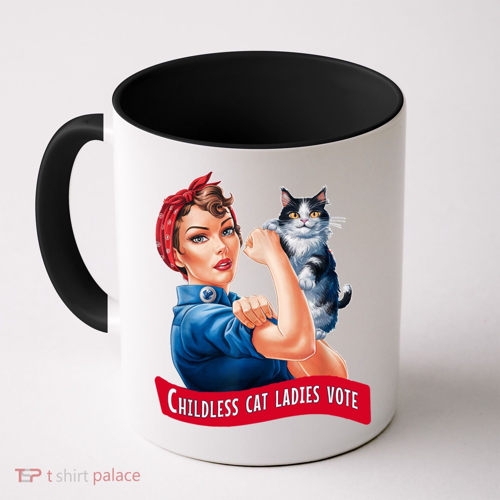 Childless Cat Ladies Vote Rosie The Riveter Coffee Mug