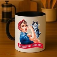 Childless Cat Ladies Vote Rosie The Riveter Coffee Mug thumb 4