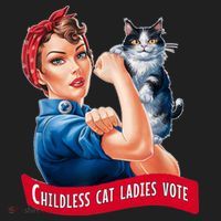 Childless Cat Ladies Vote Rosie The Riveter Beanie thumb 2