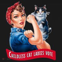 Childless Cat Ladies Vote Rosie The Riveter Women's Hoodie thumb 2
