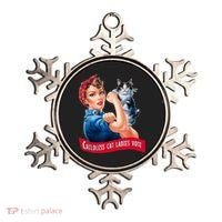 Childless Cat Ladies Vote Rosie The Riveter Ornament thumb 0