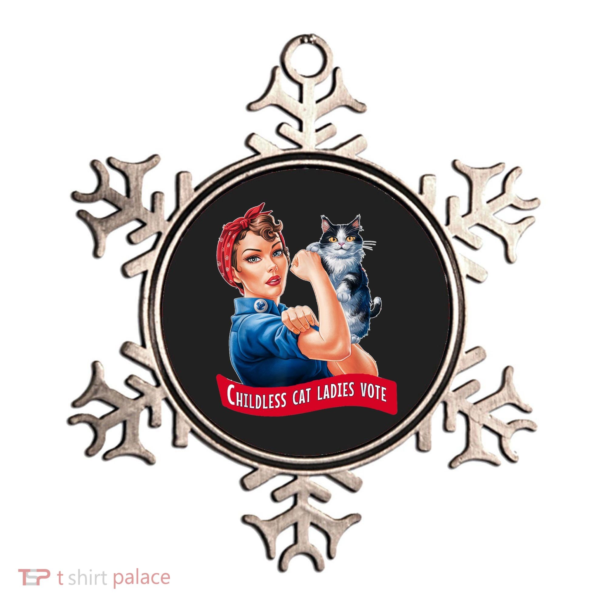 Childless Cat Ladies Vote Rosie The Riveter Ornament