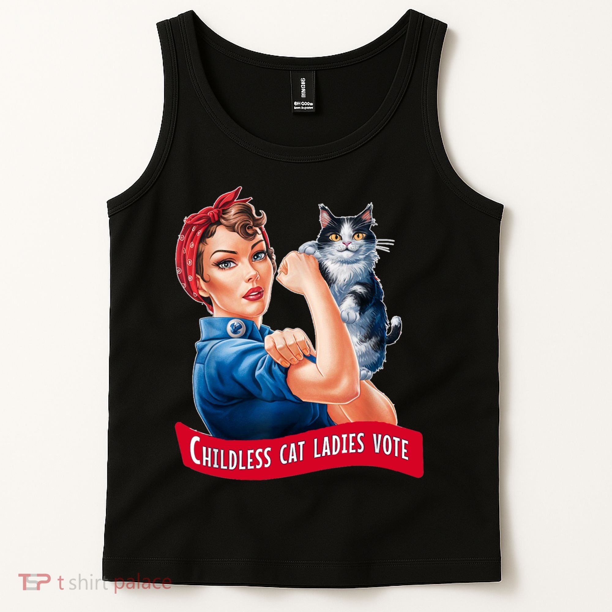 Childless Cat Ladies Vote Rosie The Riveter Tank Top