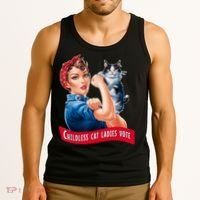Childless Cat Ladies Vote Rosie The Riveter Tank Top thumb 3