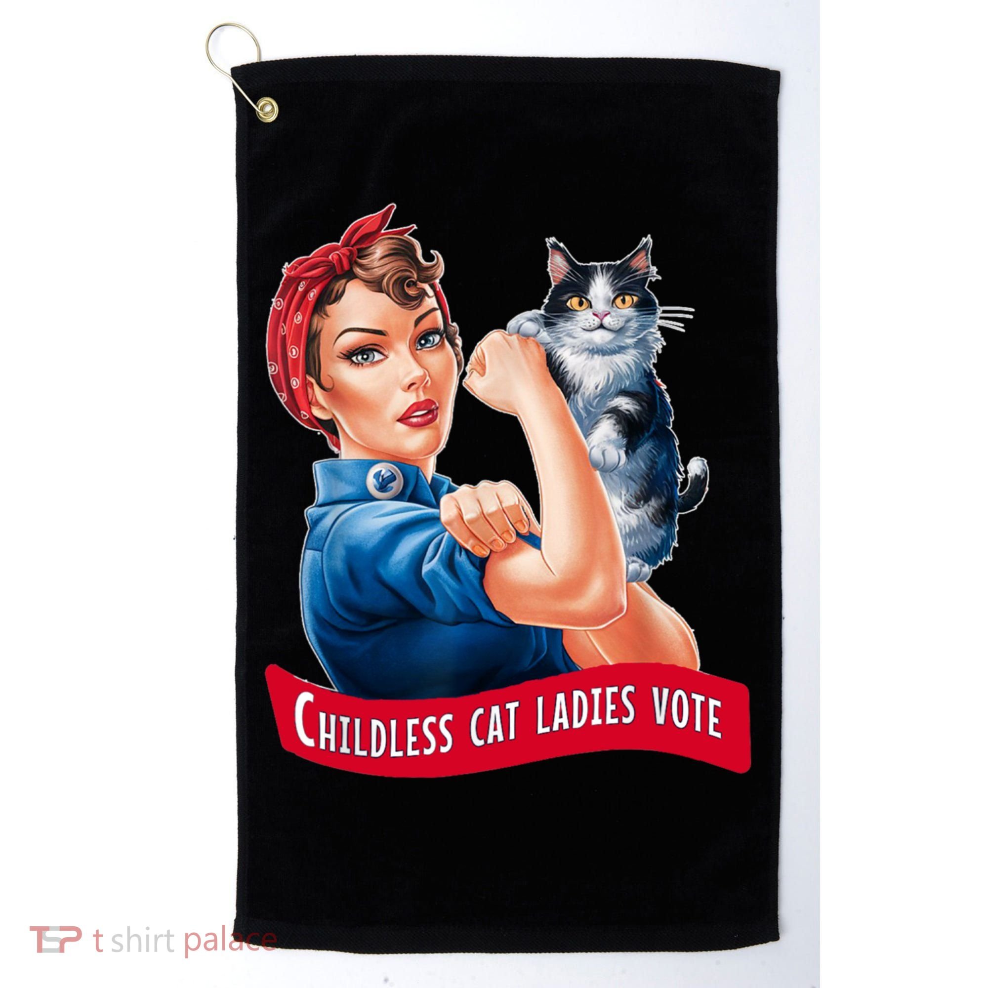 Childless Cat Ladies Vote Rosie The Riveter Golf Towel