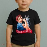 Childless Cat Ladies Vote Rosie The Riveter Toddler T-Shirt thumb 2
