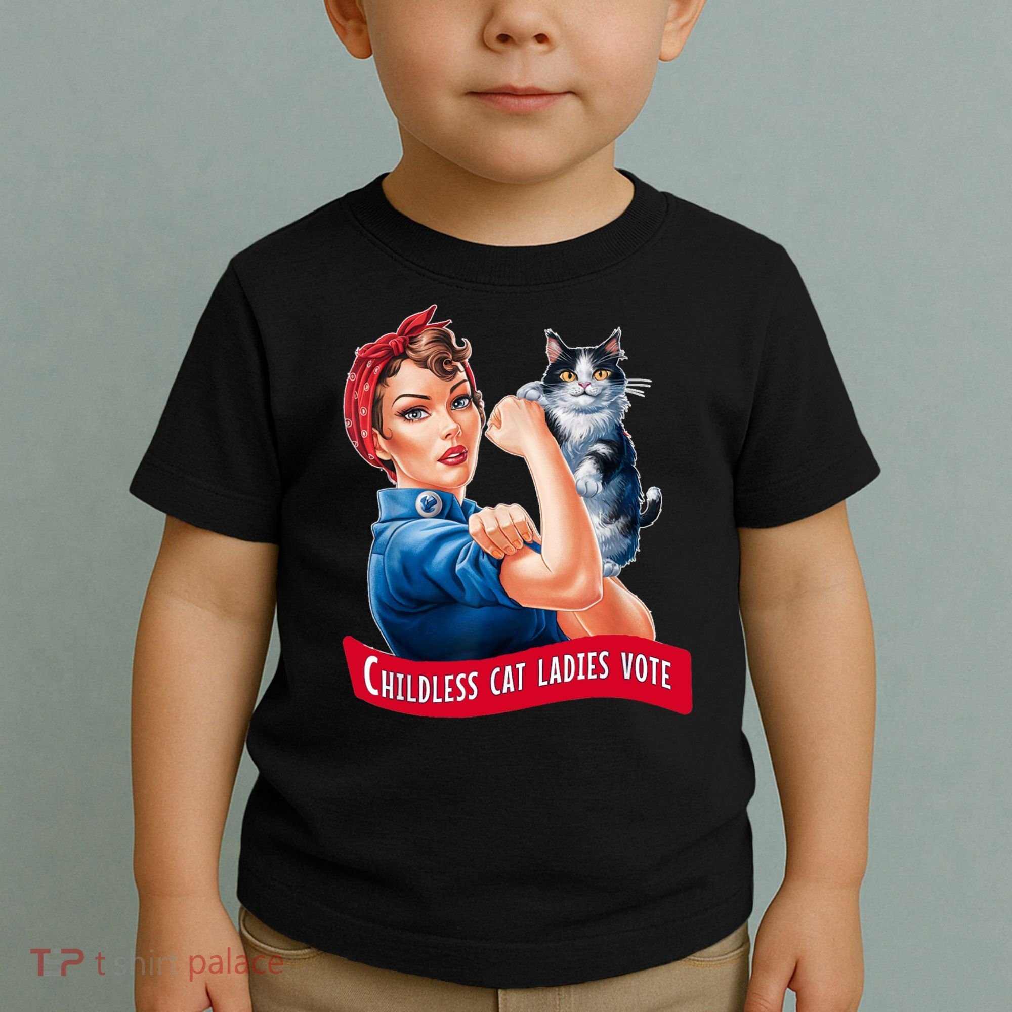 Childless Cat Ladies Vote Rosie The Riveter Toddler T-Shirt