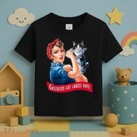 Childless Cat Ladies Vote Rosie The Riveter Toddler T-Shirt thumb 3