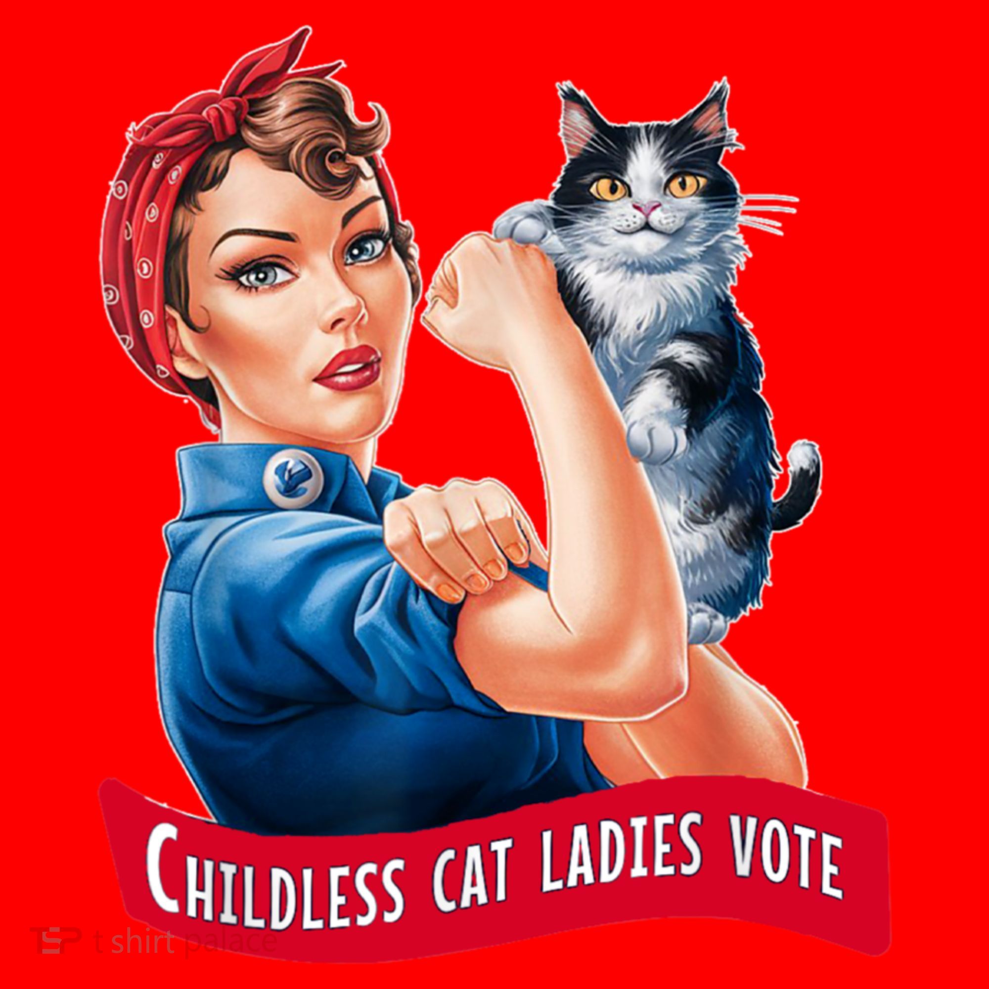 Childless Cat Ladies Vote Rosie The Riveter Santa Hat