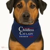 Childless Cat Lady 2024 Funny Kamala Harris USA-Made Doggie Bandana thumb 1