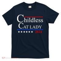 Childless Cat Lady 2024 Funny Kamala Harris T-Shirt thumb 0