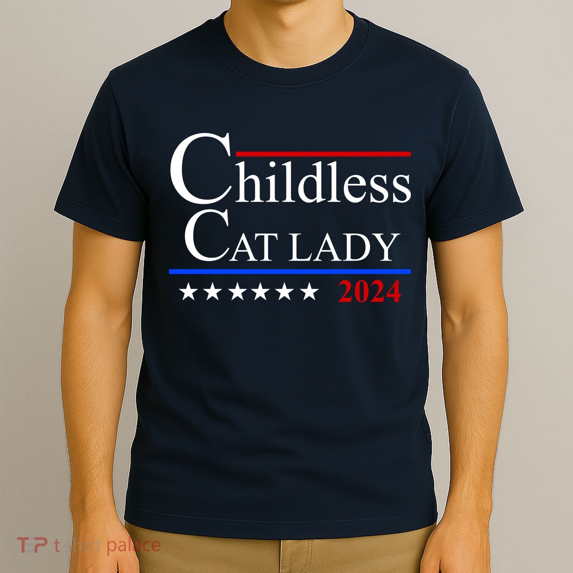 Childless Cat Lady 2024 Funny Kamala Harris T-Shirt