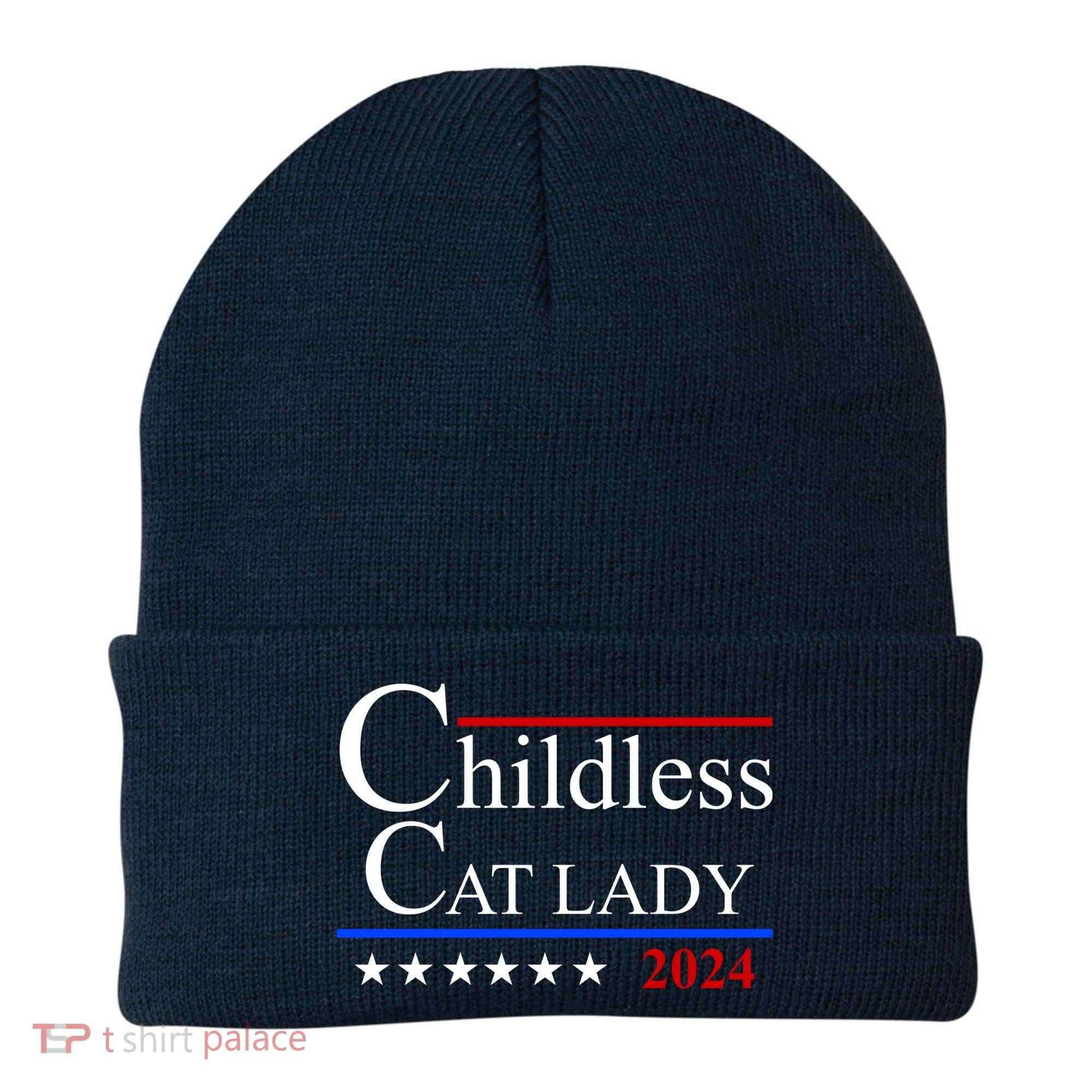 Childless Cat Lady 2024 Funny Kamala Harris Beanie