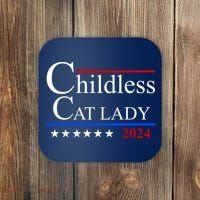 Childless Cat Lady 2024 Funny Kamala Harris Coaster thumb 0