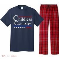 Childless Cat Lady 2024 Funny Kamala Harris Pajama Set thumb 0