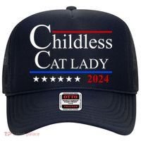 Childless Cat Lady 2024 Funny Kamala Harris Hat thumb 0