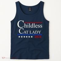 Childless Cat Lady 2024 Funny Kamala Harris Tank Top thumb 2